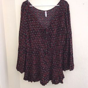Xhilaration XXL Maroon Romper Longsleeve✨